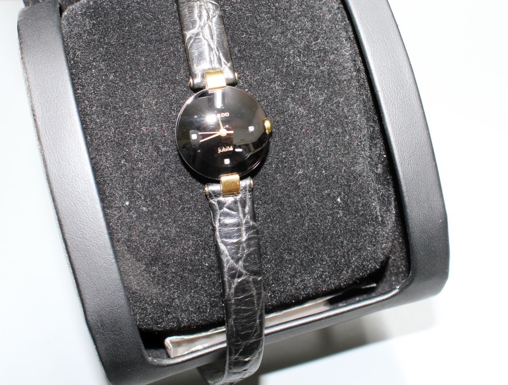 A ladys steel Rado Jubile quartz? wrist watch, with box(a.f.).